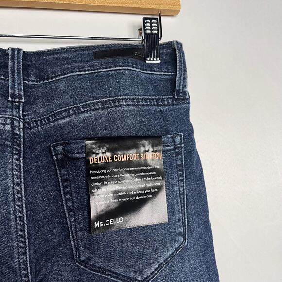 New Cello Size 9 Dark Wash High Rise Skinny Jeans Deluxe Comfort Cotton Stretch - Picture 11 of 13